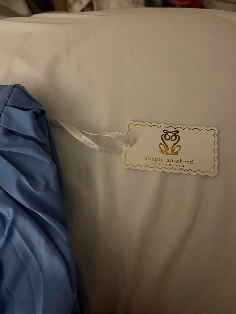 Simply Southern Periwinkle Blue Pleated Skater Skirt*GOLD HINGE LOOK ALIKE* - Picture 4 of 4